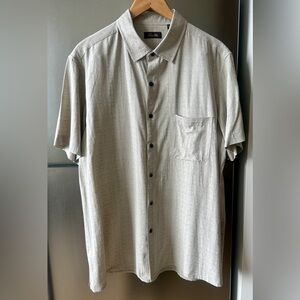 Tasso Elba Silk Blend Short Sleeve Button Down Shirt XL
